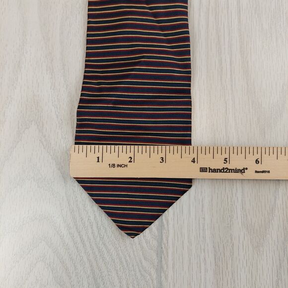Brooks Brothers Makers Neck Tie Silk Striped Multicolored Made In USA Classic‎ - Picture 5 of 5